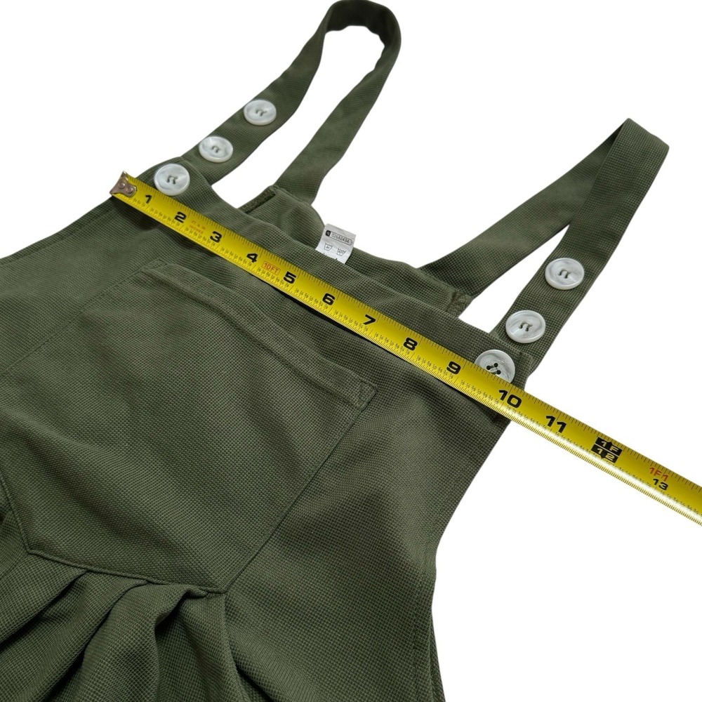Halara Waffle Knit Overalls with Pockets Wide Leg Green Leisure Comfort Casual M - Picture 10 of 13